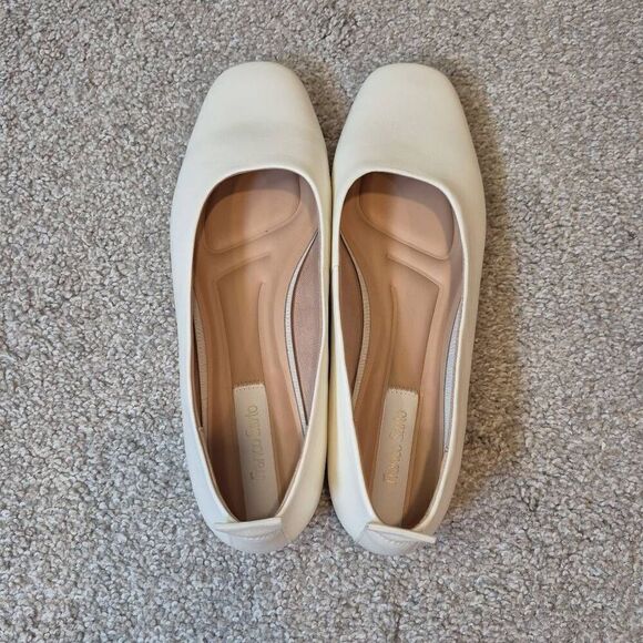 Franco Sarto Women’s Leather Square Toe Flats Size 10 White - Picture 3 of 6